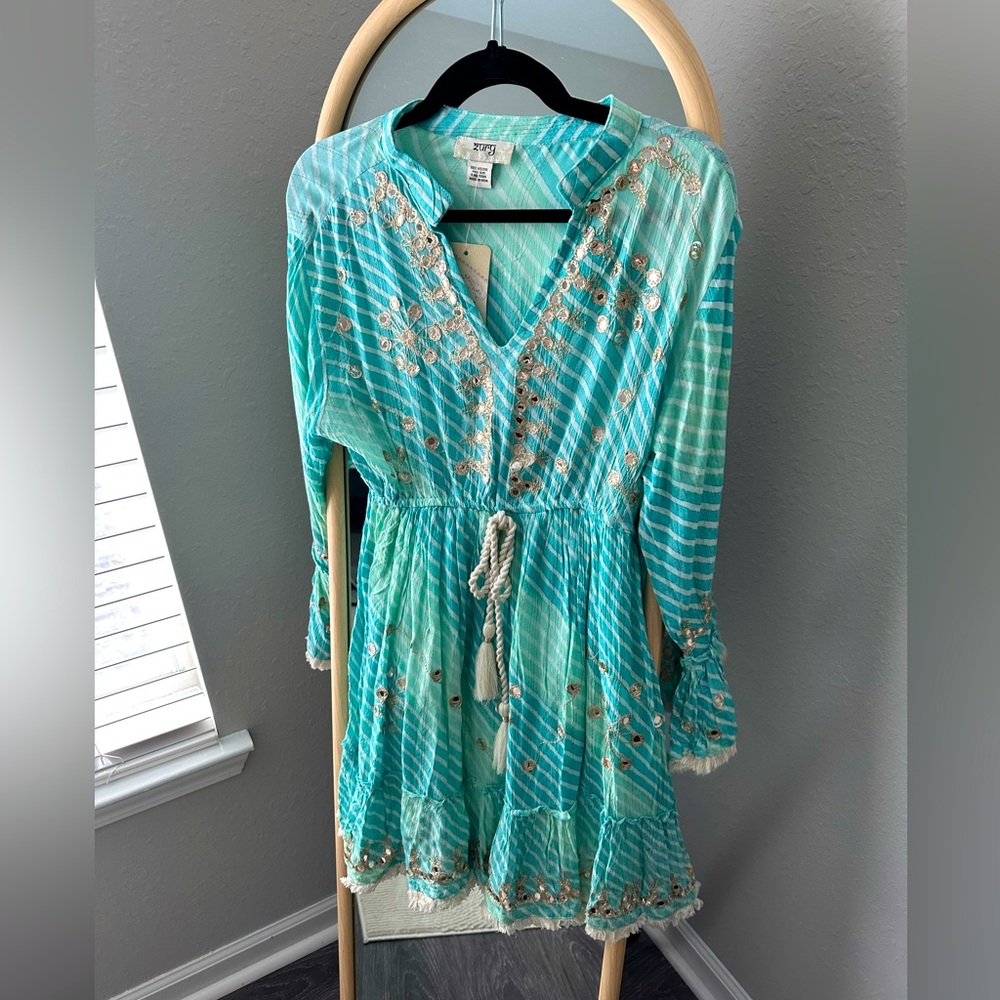 Cute teal cowgirl dress